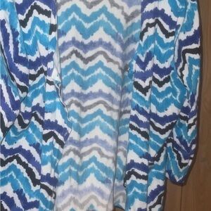 Cato Blue and Black Chevron Cardigan